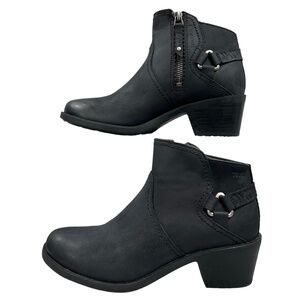 Teva Foxy Black Leather Waterproof Ankle Boot Bootie Size 7.5